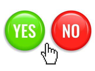 Yes and No glossy web buttons
