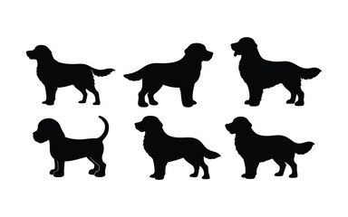 dog silhouettes, Dog Breeds Silhouette Set