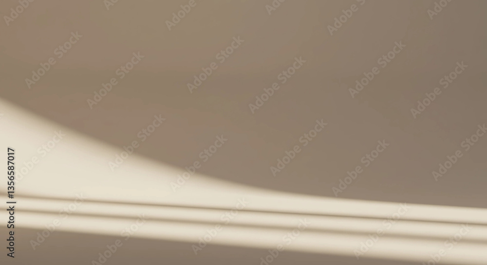 Poster beige wall with light and shadow creating abstract lines