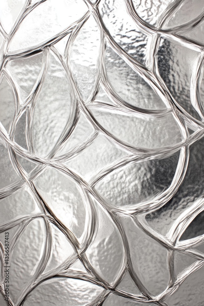 Poster a shiny silver backdrop with a patterned surface that enhances sophistication and dimension.
