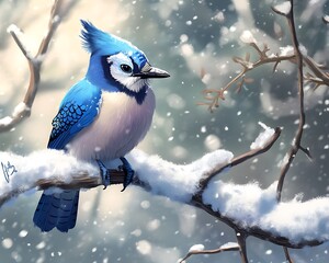 blue tit on a branch