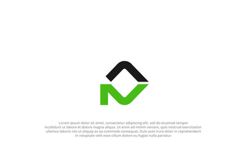 letter ln or nl abstract business modern minimalist logo