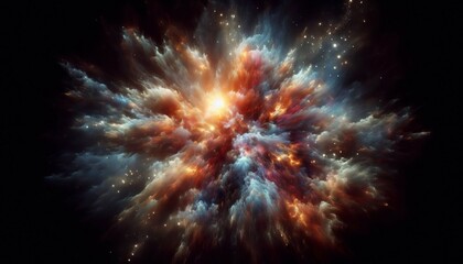 Supernova Smoke Smoke resembling an exploding star with bright c