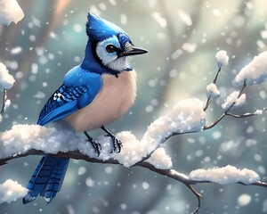blue tit on a branch