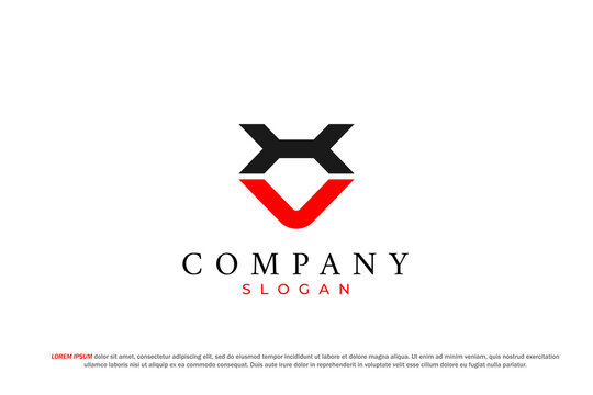 letter hv or xv or ha or xa abstract business modern minimalist logo