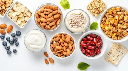 Nutritious Variety of Healthy Snacks and Ingredients for Balanced Diet and Wellness