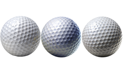 Golf ball isolated, Sports ball collection, Collection set of golf balls isolated