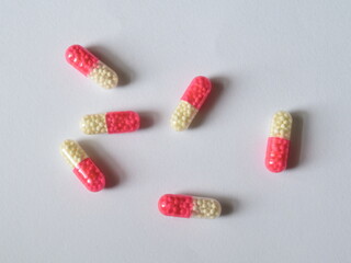 Pink and white pills
