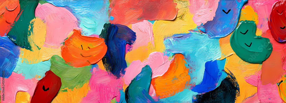 Poster abstract harmony: a colorful abstract artwork, painted in a vibrant style, showcases a multitude of 