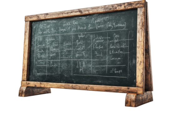 A Weathered Antique Chalkboard Displays Handwritten Calculations And Notes, Hinting At A Bygone Era Of Education And Meticulous Record-keeping, Showcasing A Rustic Wooden Frame And Aged Green Slate Is - Powered by Adobe
