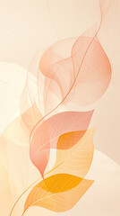 Colorful soft leaves dancing in a gentle breeze during a serene autumn afternoon. Mobile and phone wallpaper background.