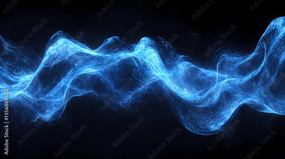 Poster abstract energy flow: mesmerizing abstract representation of energy waves, captured in a dynamic dan