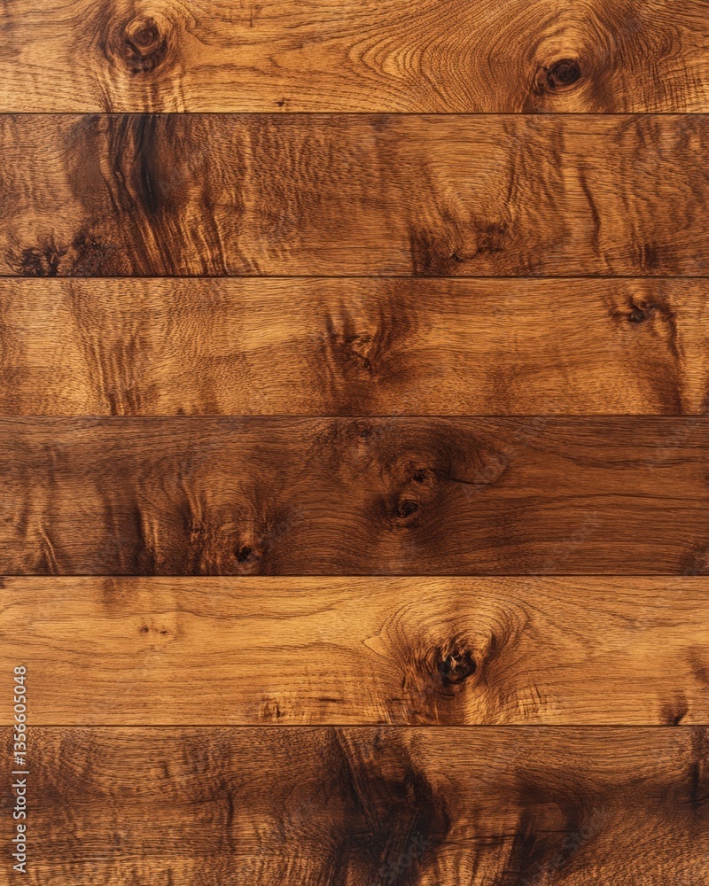 Poster rich and rustic brown wood planks background with natural grain patterns and warm tones for interior