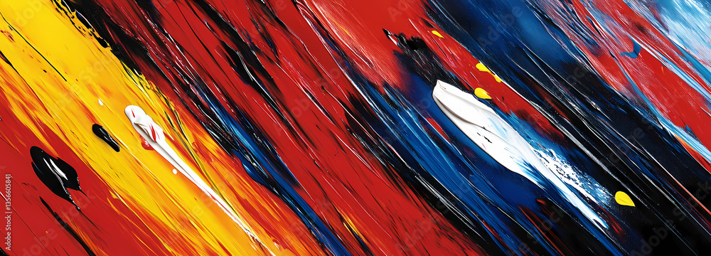 Poster abstract brush strokes: a vibrant composition of dynamic and energetic brush strokes, a dance of col