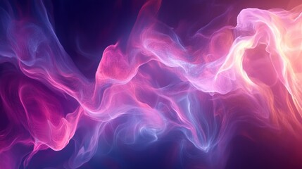 Obraz premium Ethereal nebula abstraction in vibrant pink and blue colors dreamy vaporwave design aesthetic background camera angle