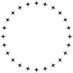 Illustration of Circular Vector Art Stars on White Background
