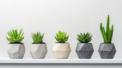 Fototapeta premium Succulents in geometric planters