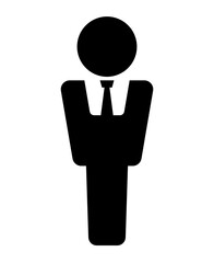 Simple businessman silhouette icon. Vector.
