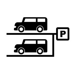 Multistory parking lot silhouette icon. Vector.