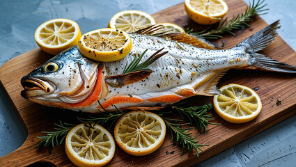 fresh fish with lemon