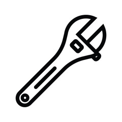 vector line wrench icon customizable. motorcycle icon theme