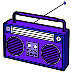 retro radio vector