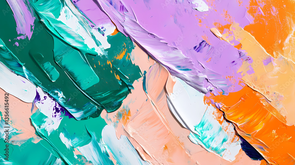 Aufkleber abstract strokes: an artistic interpretation of colors and textures, showcasing broad brushstrokes o