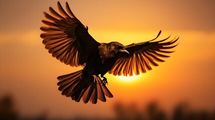 Obraz premium Birds create stunning silhouettes against the sunset