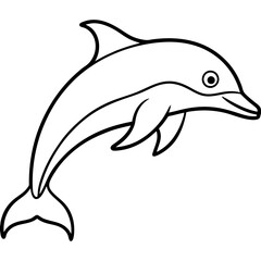 Fototapeta premium Smooth Dolphin Line Art Vector