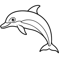 Obraz premium Smooth Dolphin Line Art Vector