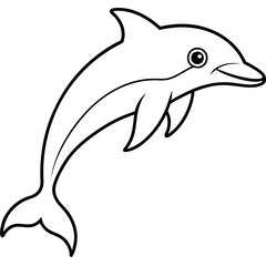 Smooth Dolphin Line Art Vector