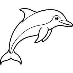 Fototapeta premium Smooth Dolphin Line Art Vector