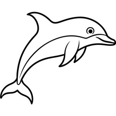 Smooth Dolphin Line Art Vector