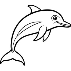 Smooth Dolphin Line Art Vector