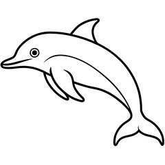 Naklejka premium Smooth Dolphin Line Art Vector