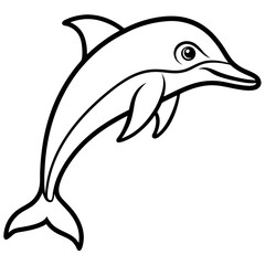Obraz premium Smooth Dolphin Line Art Vector