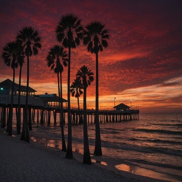 sunset on the beach