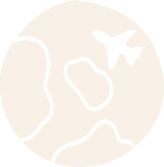 Stylized Illustration of Earth with Airplane
