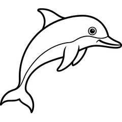 Fototapeta premium Smooth Dolphin Line Art Vector