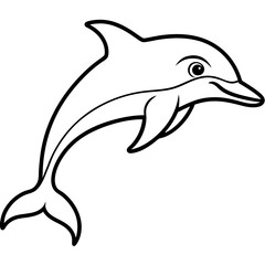 Smooth Dolphin Line Art Vector