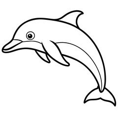 Fototapeta premium Smooth Dolphin Line Art Vector