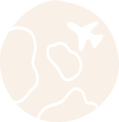 Stylized Illustration of Earth with Airplane