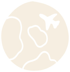 Stylized Illustration of Earth with Airplane