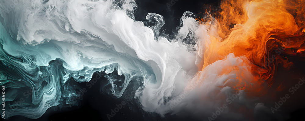 Aufkleber abstract fluid dynamics: a vibrant and dynamic abstract composition of swirling, colorful fluids cre