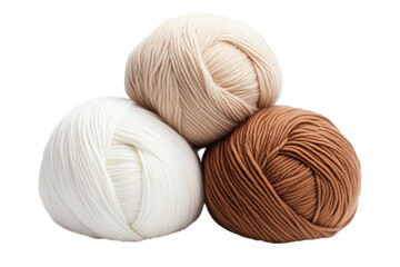 Soft Yarn Balls in Neutral Tones, PNG with transparency