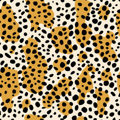Abstract Animal Seamless Pattern, Leopard Theme Vector Illustration