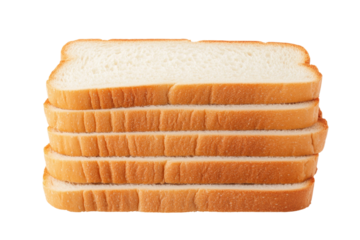 Stack of sliced white bread isolated on black background, cut out