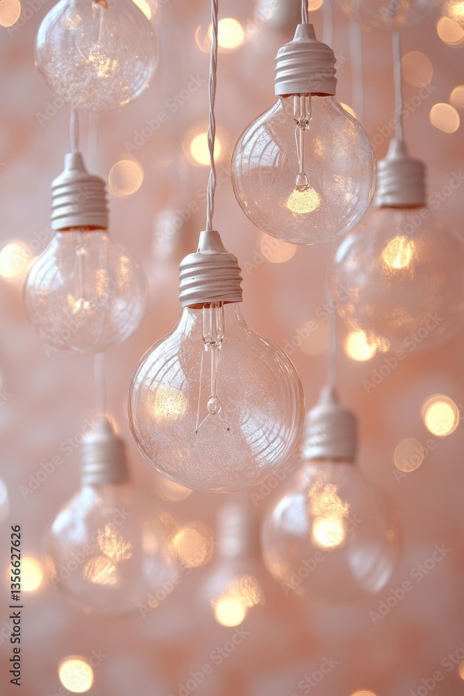 Aufkleber illuminated bulbs with soft glow creating a warm ambiance and a sense of nostalgia and vintage charm