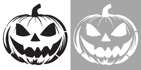 Fototapeta premium Halloween Pumpkin Stencil | Jack-O'-Lantern DIY Spray Paint & Laser Cut Template
