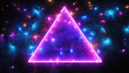 Abstract Neon Triangle Background